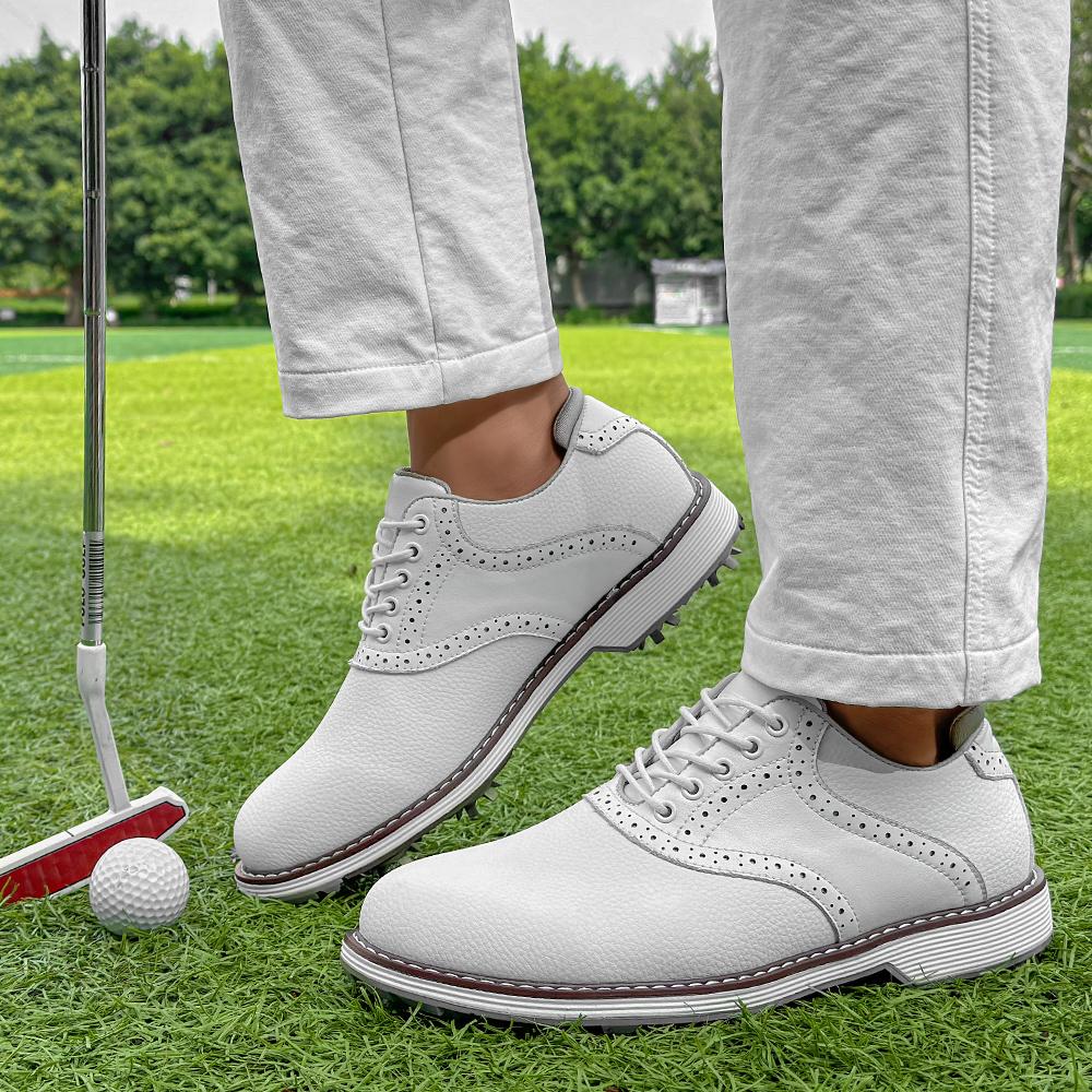 Large 48 Men's Golf Shoes Professional Golf Spikes Leather Casual Sports Shoes Men Outdoor Non-slip Golfing Shoes Man Trainers