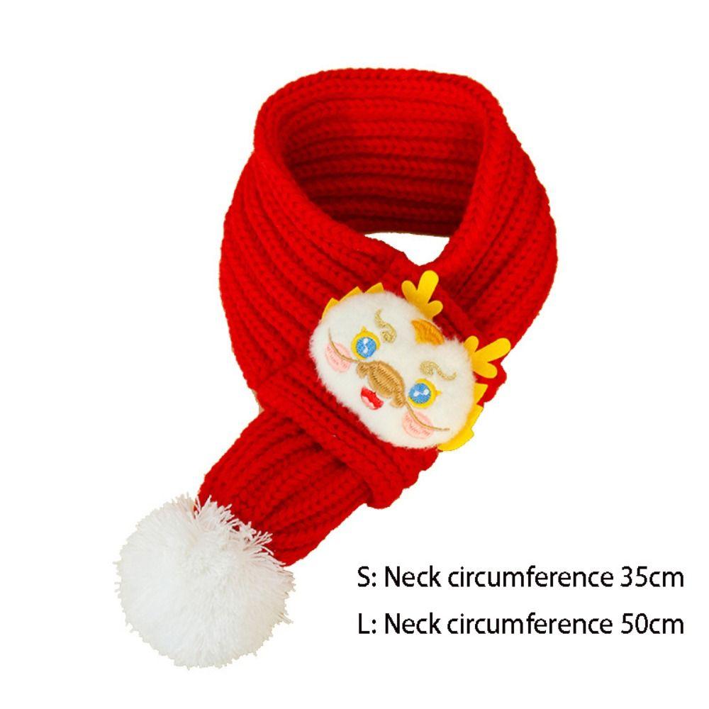 Cartoon Pet Red Bib Handmade Cat Shawl Washable Pet New Year Scarf  Spring Festival