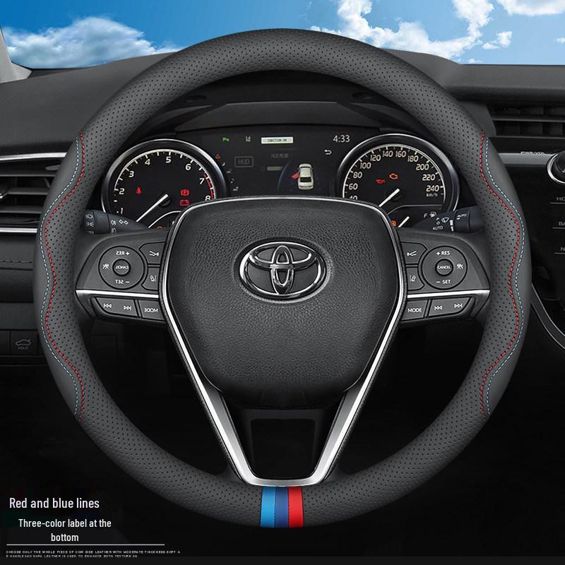Toyota Steering Wheel Cover for Corolla, Raize, Levin, 2026 Camry, Yaris Cross, RAV4, Frontlander - Genuine Leather Default