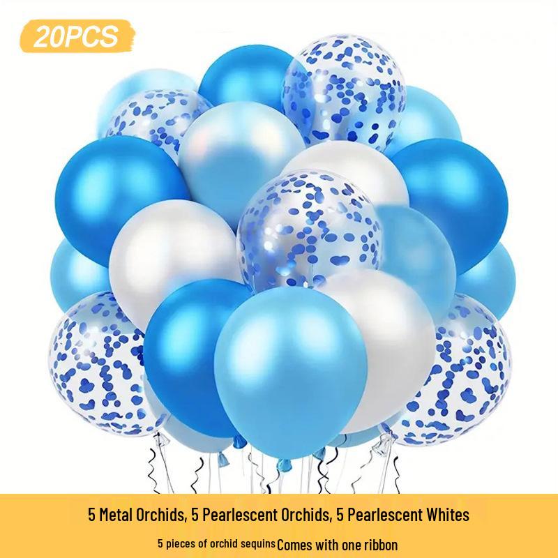 Neues Jahr Matt Glitzer Metallisch Latex Ballon Set für Dekorative Foto Atmosphäre