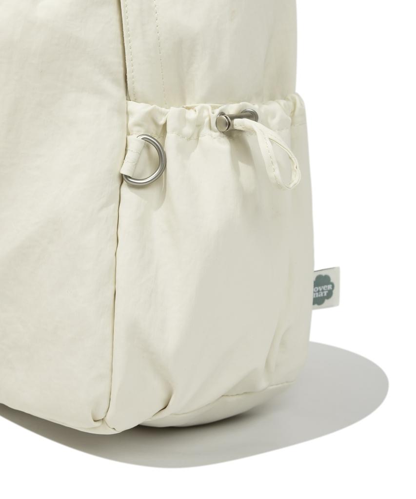 Covernat Woman Clover Heart Shirred Nylon Backpack Ivory