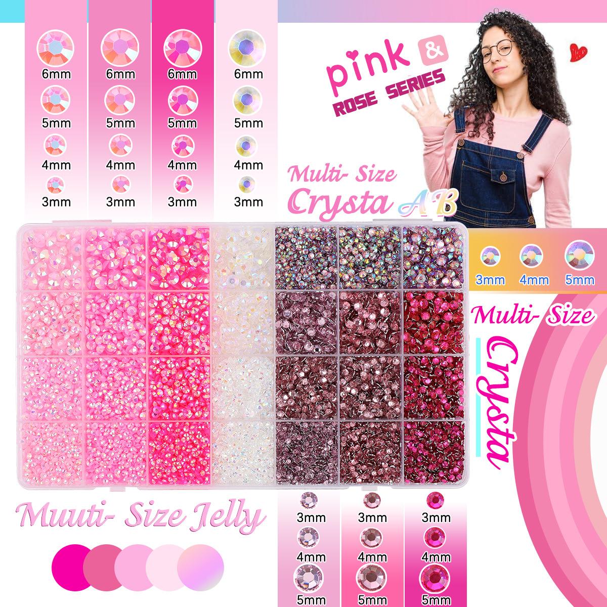 Resin Flat Bottom Color AB Mixed Color Acrylic Manual DIY Sticker Large Drilling Nail Art Jewelry Set Standard