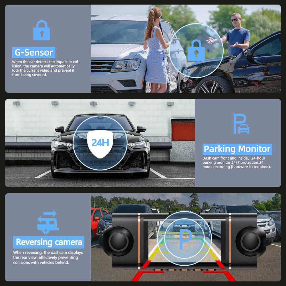 4-Channel 360 Degree Dash Cam For Cars WIFI APP Car DVR 1080P 4 Camera Lens Video Driver Recorder Rear View Camera for Vechile