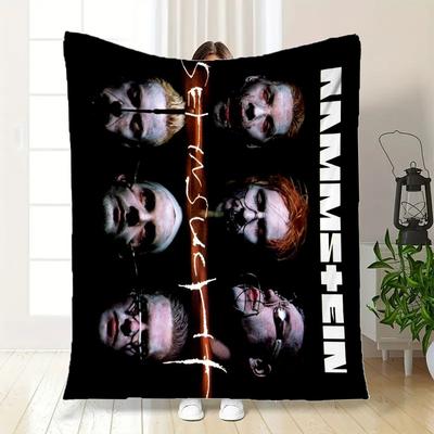 Rammstein Poster PrintBlanket Flannel Throw Blanket for Sofa, Bed, Travel, Camping, Office, Couch, Chair, And Bed Gift for Christmas Cx187
