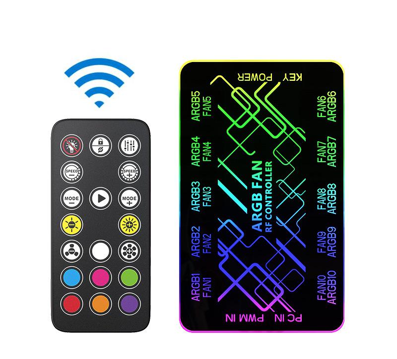 5v3 ARGB Fan Controller with Remote & Sync Hub for PC Cases