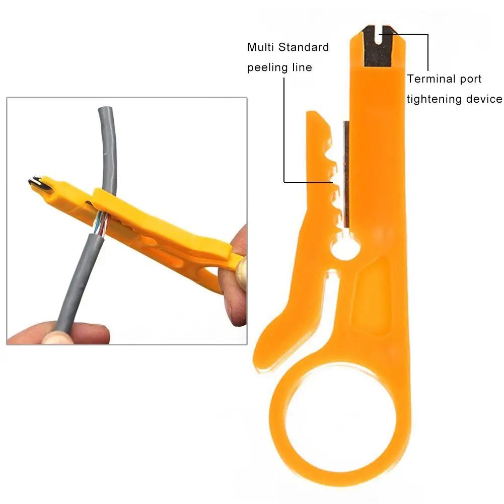 Mini Wire Stripper Crimper Pliers Crimping Tool Cable Stripping Wire Cutter Cable Insulation Stripping Cutter Rotary Punch Down