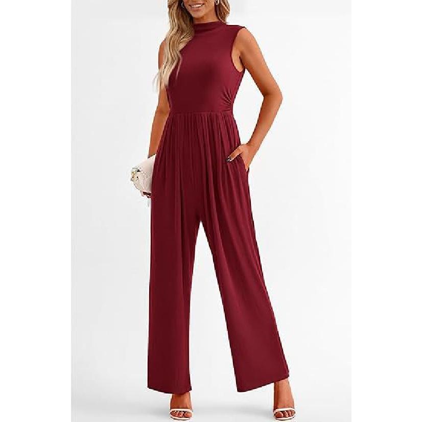 New Fashionable And Elegant Casual High Waisted Printed Wide Leg Jumpsuit For Women'S Summer Formal Attire