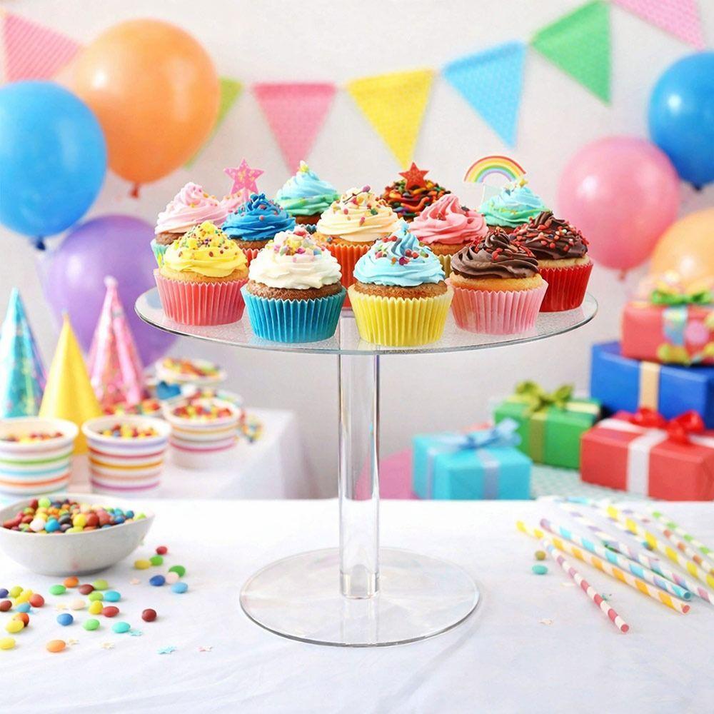 New Acrylic Cake Stand Round Transparent Party Dessert Stand Double-layer Dessert Display Rack Wedding Birthday