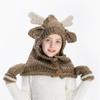 Winter New Children's Wool Gloves, Hats, Men's and Women's Scarves, Elk Horns, European and American Two-piece Children's Clothing