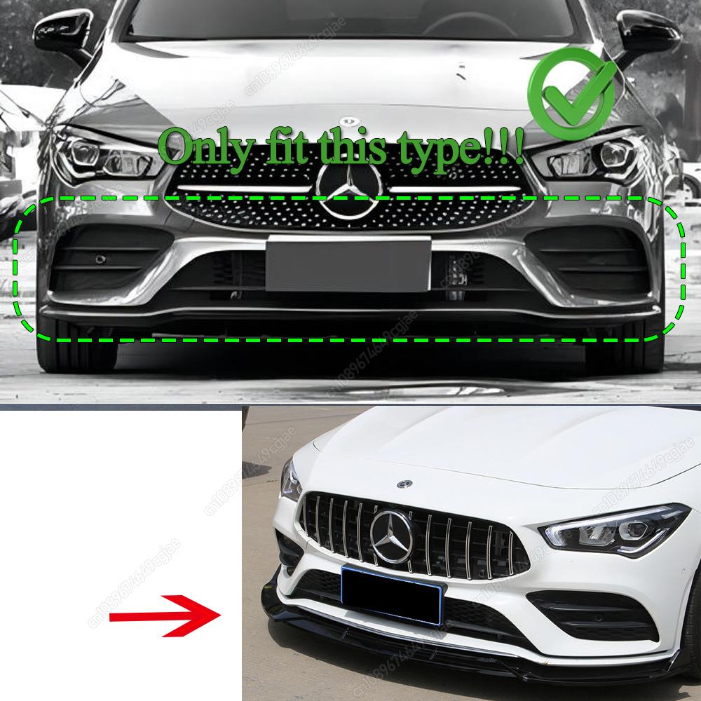Car Front Bumper Lip Diffuser Spoiler Guard For Mercedes Benz CLA Class C118 X118 W118 CLA180 200 220 250 CLA35 45 AMG 2019-2023