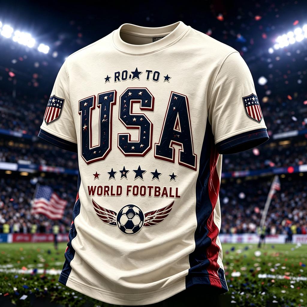 Men's Casual Lightweight Breathable Short Sleeve T-Shirt Crew Neck Printed Graphic Soccer Star Design United We Play 2026