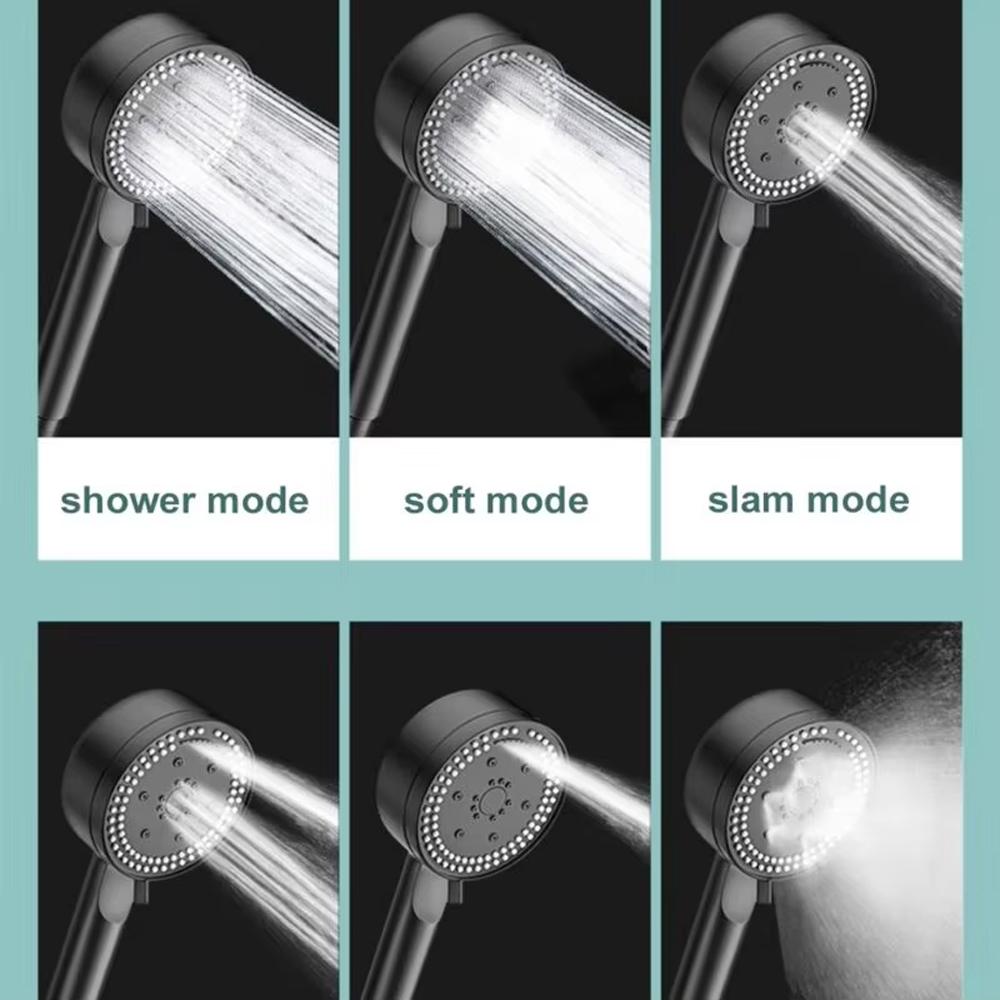 8 Mode Shower Head Water Saving High Pressure Showerhead With Water Stop Switch Handheld Hangable Bathroom Accessories