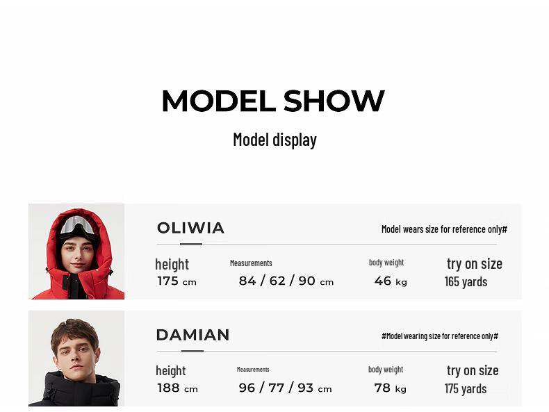 Tanbor Unisex Color-block Hooded Goose Down Ski Jacket