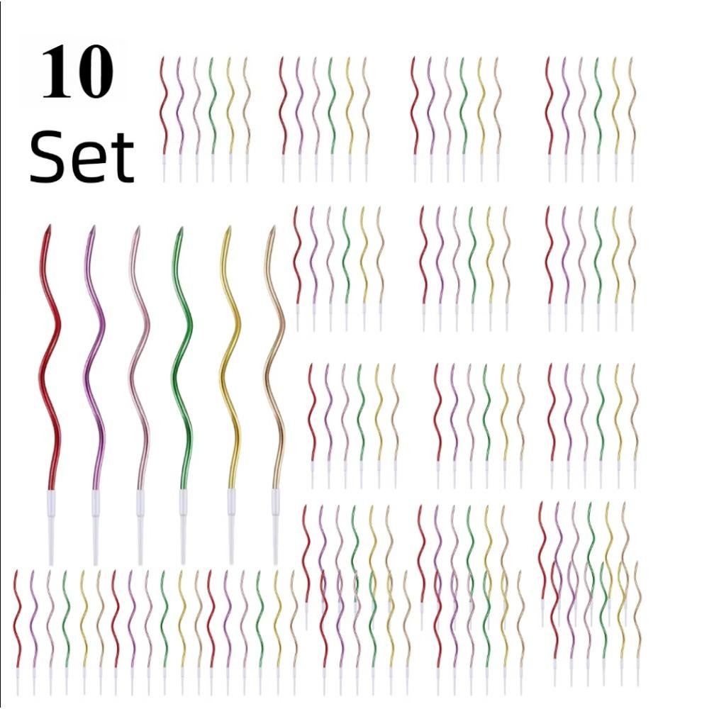 6/pcs10/20setBirthday Candles Spiral Cake Candles Long Thin Cake Candles For Wedding Party And Cake Decoration