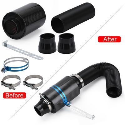LZONE - Air Intake With Fan or Without Fan Universal Racing Carbon Fiber Cold Feed Induction Kit Air Intake Kit Air Filter Box