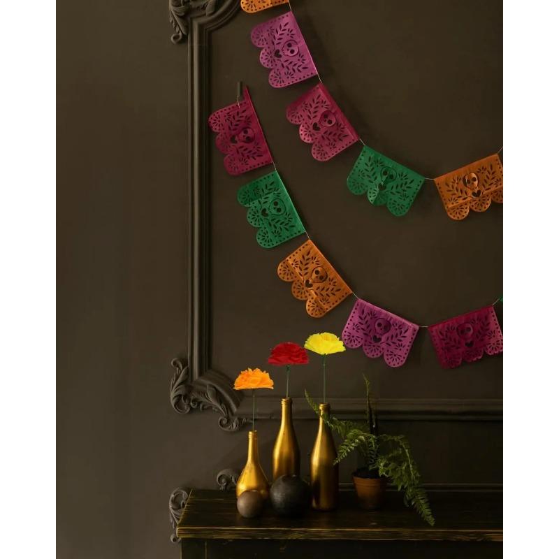 Silk Marigold Flowers 10-80PCS Artificial Orange Flowers for Day of The Dead Decor Diwali Festival Dia De Los Muertos