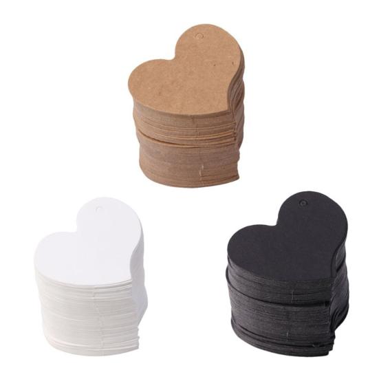 DIY Wave Edge Love Heart Dárkový papírový štítek Cena Visací štítky Svatební přání