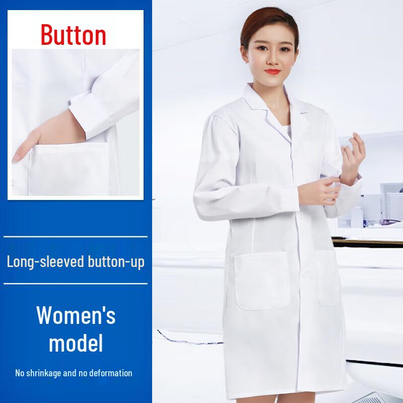 Shanduoao Unisex White Lab Coat M (160-165)