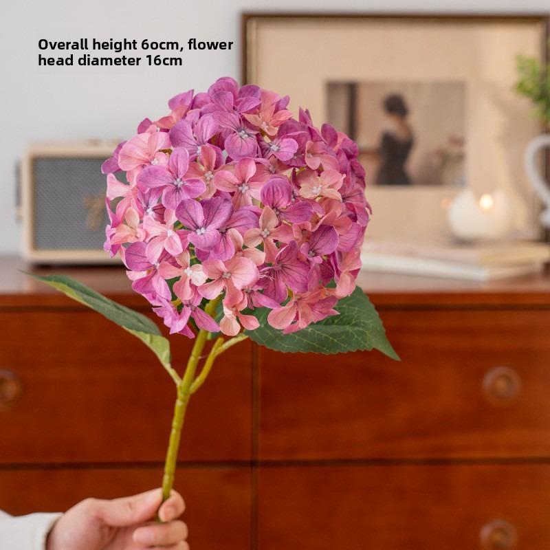 Искусственная гортензия Свадебный зал Домашнее украшение Орнаменты, Искусственная гортензия Искусственные цветы 60cm розы красного