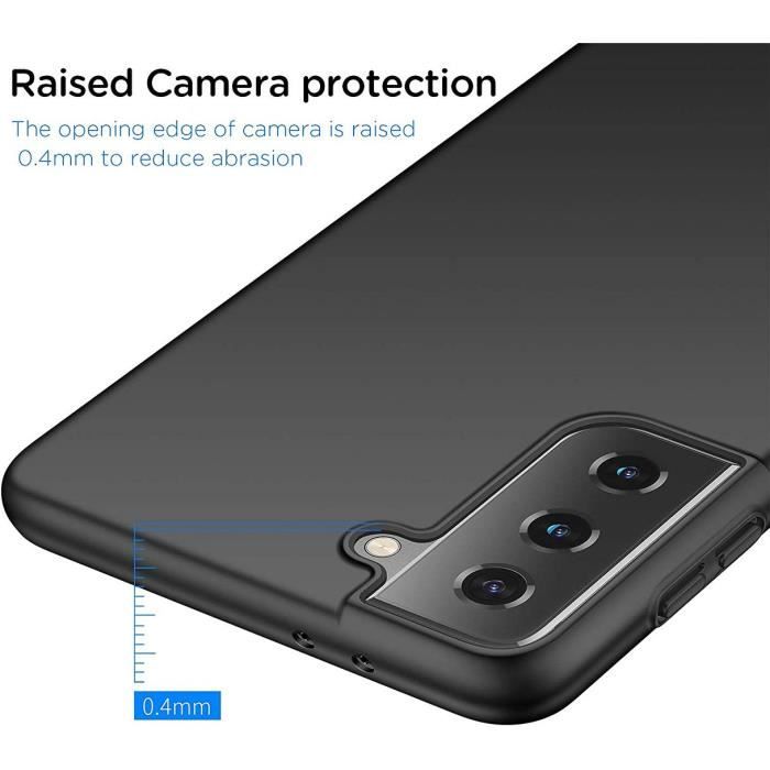 Coque - BOOLING - pour Samsung S21 - Noir - Anti Choc - Anti Rayure - 2 Verres Trempés