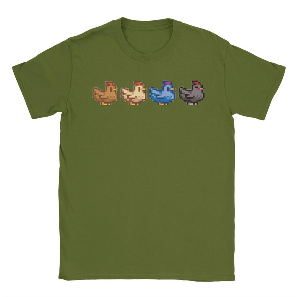 4 Chickens S-Stardew V-Valley Game T Shirt Summer  Trending T-Shirts Adult 100 Cotton Short Sleeve Street Style Tshirt