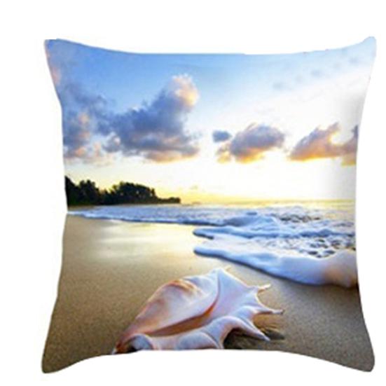 Boho Geometric Beach Painting Living Room Sofa Linen Cushion Cover Pillow Case