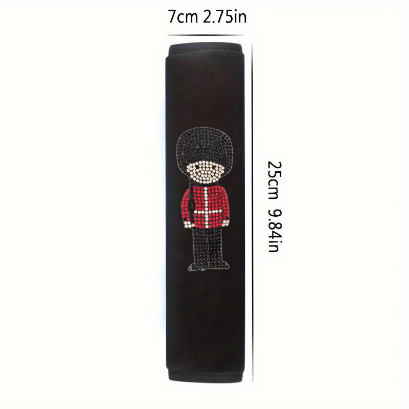 2pcs Car Seat Belt Shoulder Cover Cartoon Big Head Soldier Car Seat Belt Protective Cover Car Interior Supplies