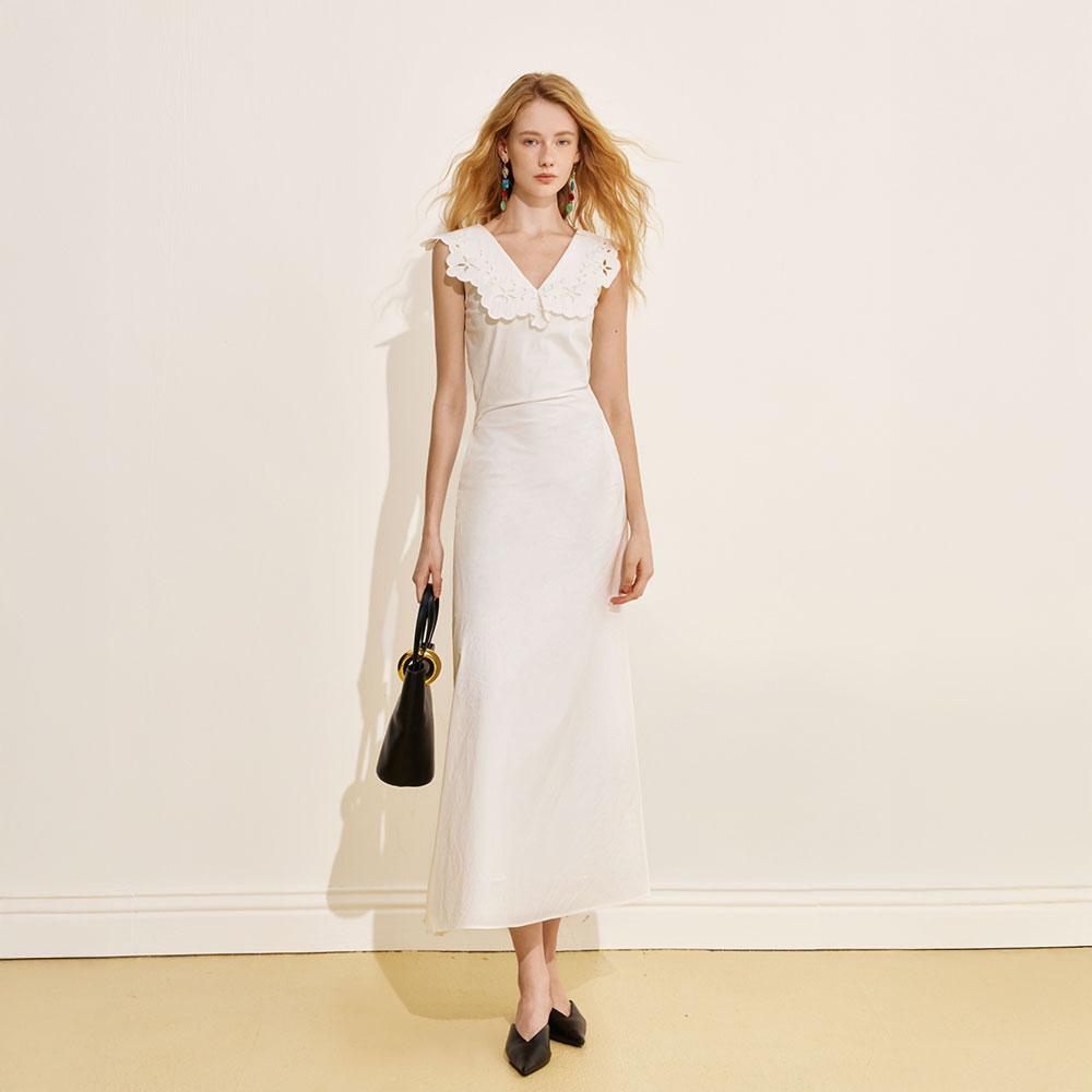 Waiwaiaiem Yy_V-Neck Hollow Dress