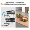 2 Tier Countertop Fruit Basket for Kitchen Sturdy Metal Vegetable Storage Bread Bowl Stand Wire Organizer for Potato Onion