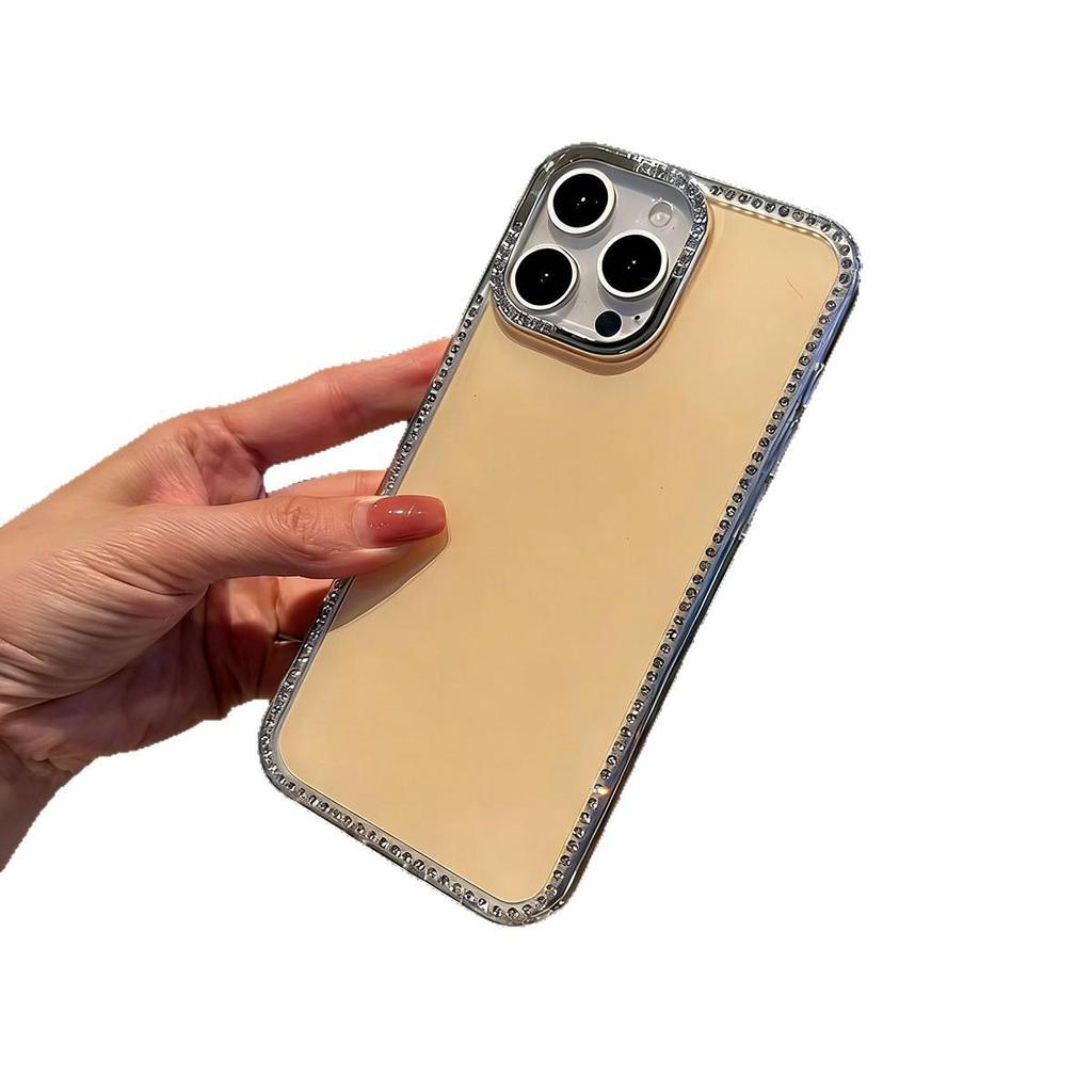 Luxury Rhinestone Edge Candy Color Anti-Drop Phone Case for iPhone 13/14/16 Pro Max 