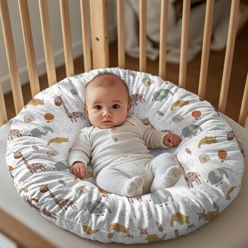 

Чехол для шезлонга для новорожденных Грибы и Бабочки , Съемный ультрамягкий удобный чехол для подушки шезлонга для младенцев (Подушка для шезлонга не входит в комплект) жирафовый