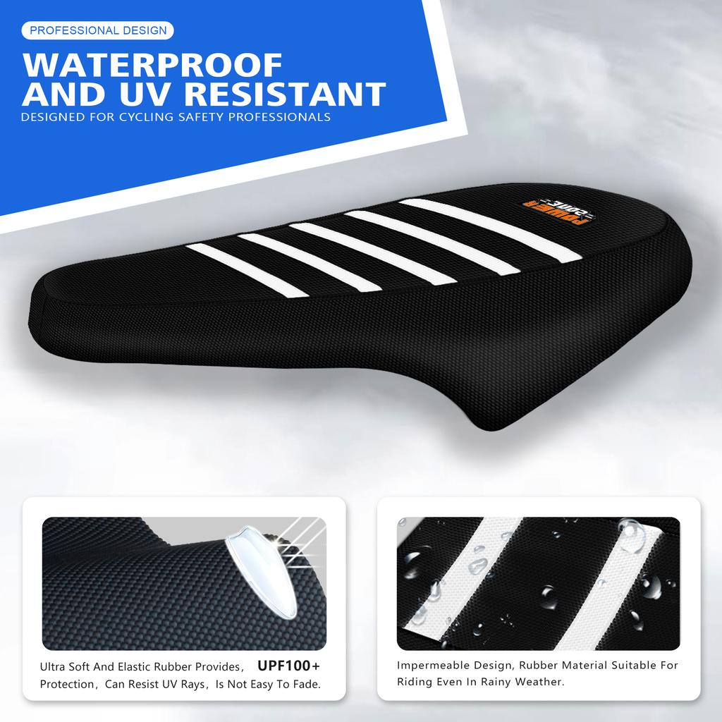 Powerzone Motorcycle Seat Cover For Ridstar Q20 Electric E Bike Soft Rubber Waterproof Non-slip Ribbed Motorcycle Accessories