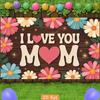 2D Wood Grain Floral Mother's Day Photography Background