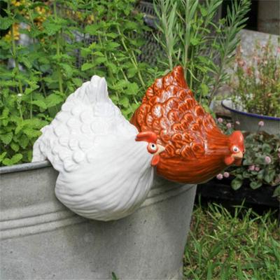 Handicraft Hen Figurine Resin Art Garden Statue Funny Chicken Sculpture  Living Room