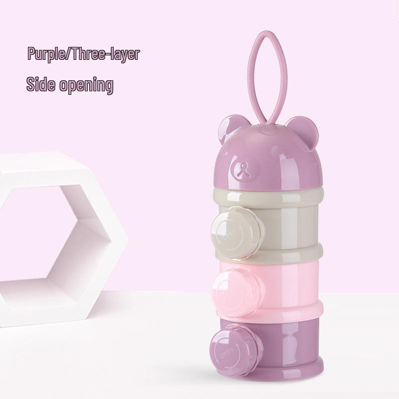Portable Large-Capacity Baby Milk Powder Box - Airtight, Multilayered, Compartmentalized Storage