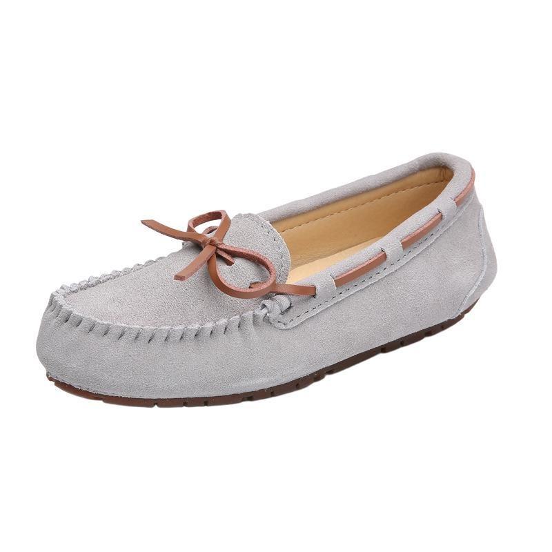 Doudou Shoes Women's New Spring and Autumn Single Shoes Leather Soft Sole Summer Casual Non-slip Pregnant Women Mother Flat Shoes