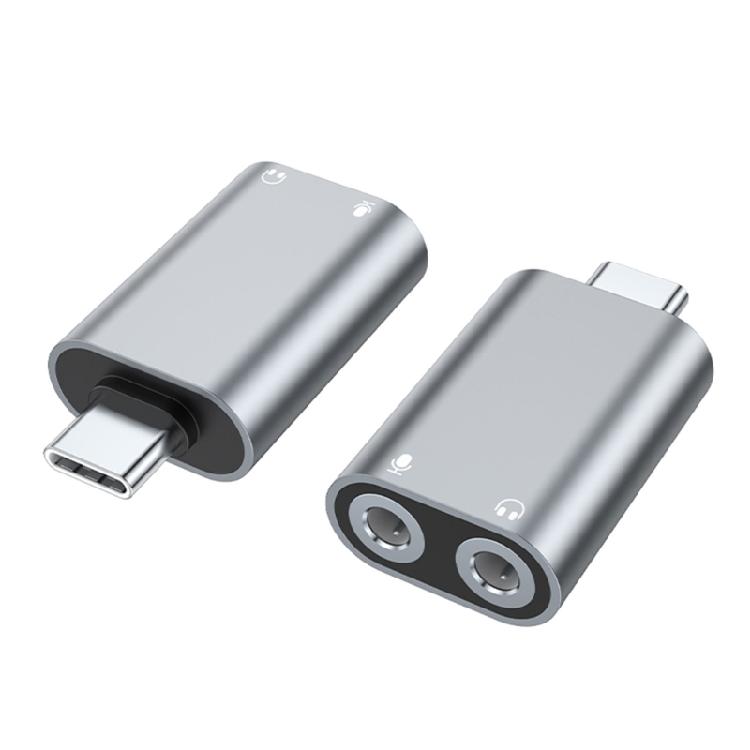 Double 3.5mm Headphone Adapter, USB C Double Headphone Splitter Type C To Auxiliary Female Port External Sound Card