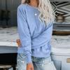 Womens Oversized Sweatshirt Tops Casual Blue Crewneck Long Sleeve Pullover Tops