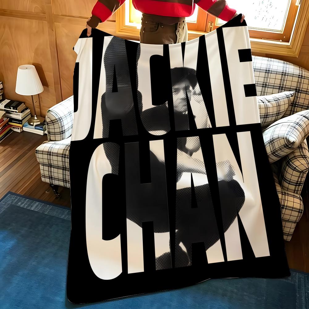 Celebrity J-Jackie C-Chan Throw Flannel Cozy Print Blanket, Portable, Durable Machine Washable Cute Cool