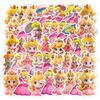 50 Peach Princess Cartoon Stickers, Waterproof for Water Bottles and Luggage Decoration
