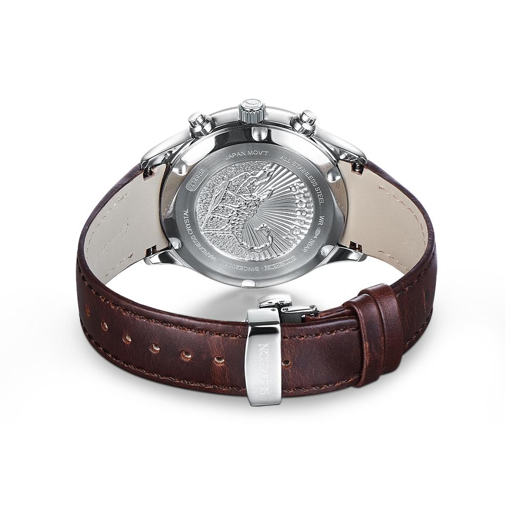 Seukolpion Neith Chronograph D-Buckle Leather Watch Sp3348L-Bkr