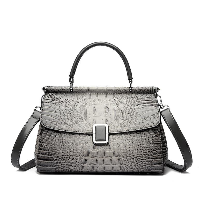 New Texture Retro Crocodile Pattern Bucket Bag, Fashionable Temperament, Hand-held Women's Bag, High-end and Versatile Diagonal Cross Bag