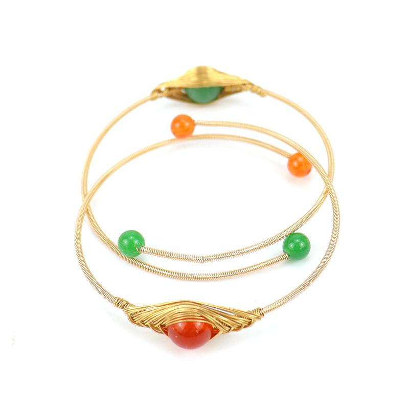 Hand-Wound Gold Agate Bead Opening Simple Bracelet Bracelet Devil Eye Bracelet B44