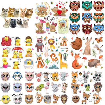 Jolis patchs d'animaux pour vêtements de poupées de bébé, autocollants, artisanat d'art, transfert thermo-adhésif, accessoires à créer soi-même, fer sur Patch Thermo