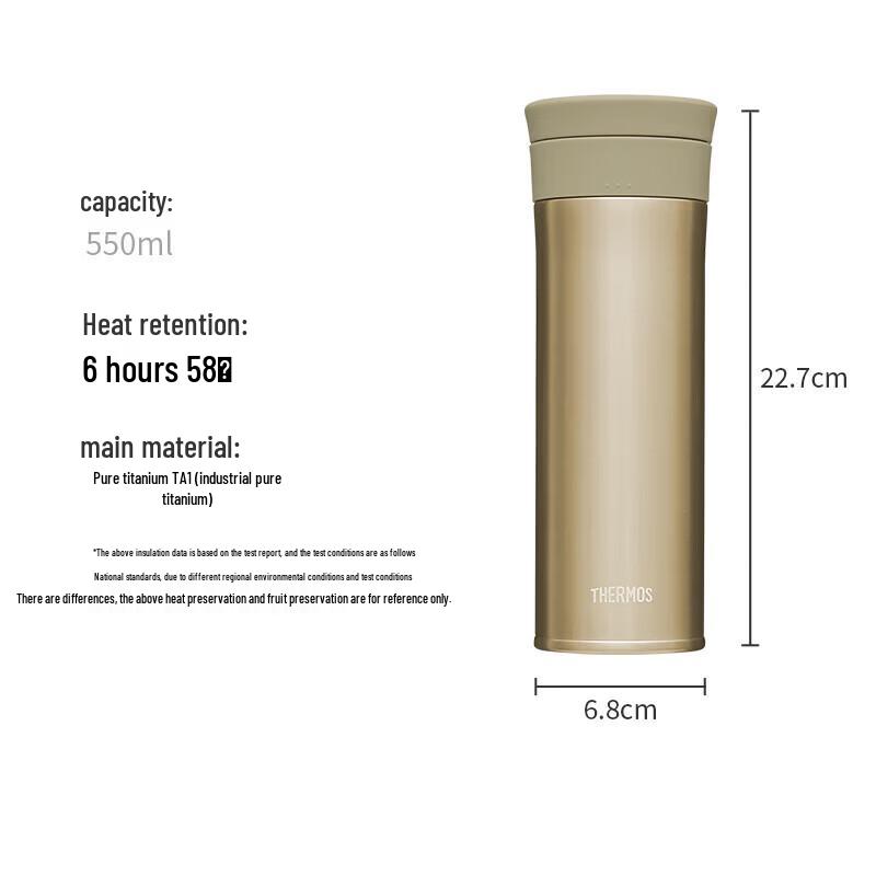 Thermos TCTC-550 Pure Titanium Insulated Coffee Mug, 550ml
