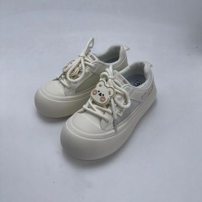 0 Damen neue Frühjahrs-Sport-Low-Top-Schuhe mit dicker Sohle Student hässlich süße kleine weiße Schuhe höhenverstärkende Brotschuhe