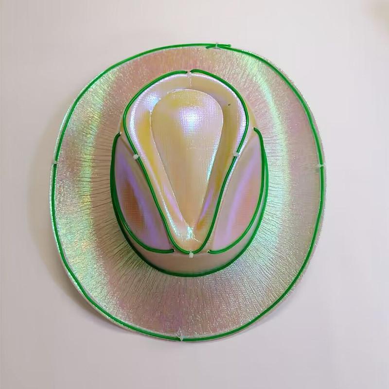 Dazzling Sequin Light-up Cowboy Hat For Parties And Performances In Vibrant Colors