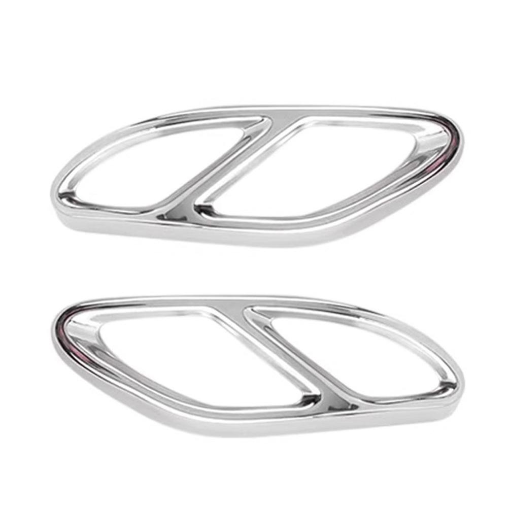 2Pcs Car Exhaust Tip Muffler Pipe Cover Rear Diffuser Cover Glossy For Mercedes Benz A/C/E/B/GLC/CLA/CLS Class Car Accessories