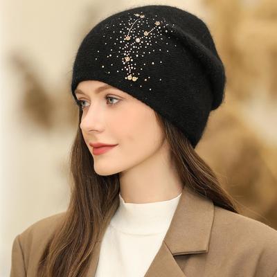 New Women Winter Hat Fashion Decorate Beanie Hat Warm Winter Cap For Female Casual Streetwear Knitted Hat