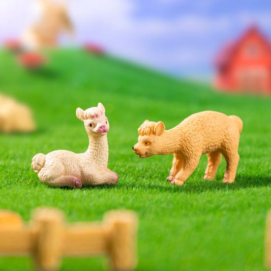 5 Buc Miniaturi Alpaca Mini Figurine Alpaca Statuete Miniaturale de Colecție Animale pentru Grădină Zână Micro Peisaj DIY Artizanat